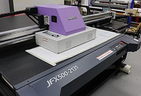 Mimaki JFX500 - печать на зеркале с выборочным снятием амальгамы